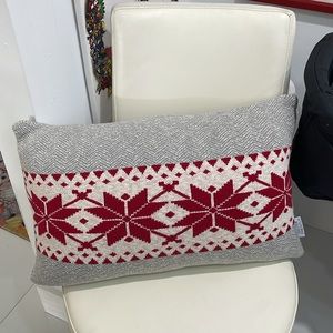 Winter Dreams Gray/White/Red "Christmas" Winter Holiday Throw Pillow
